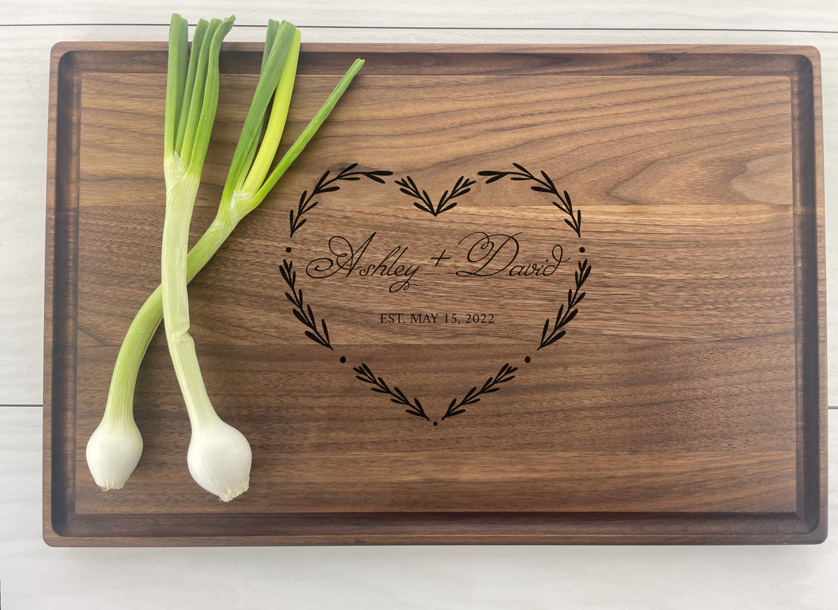 Floral Heart - Personalized Cutting Board - 190