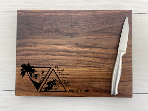 Water & Mountains - Personalized Cutting Board - 248