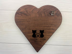 Cats in love - Personalized Heart Board - 292 2