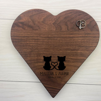 Personalized Heart Board - The Kitten Couple - 292