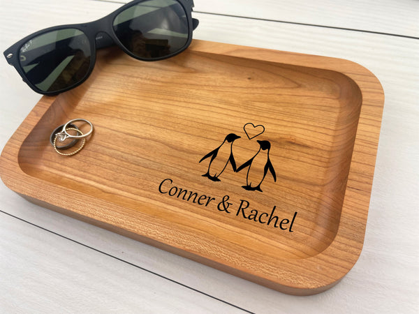Penguin Lovers - Personalized Catch-All Trays - 046