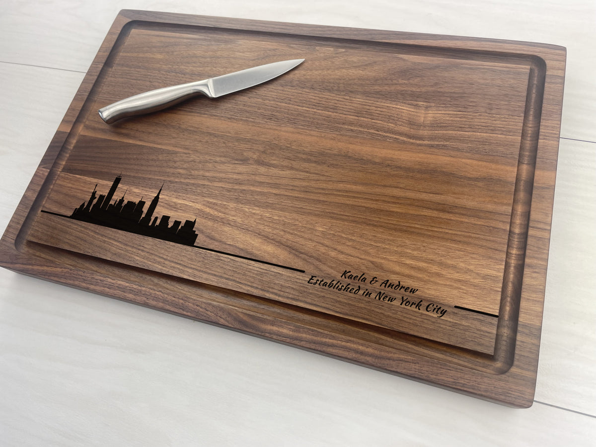 Engrave Your City Skyline - Personalized Butcher Block - 051