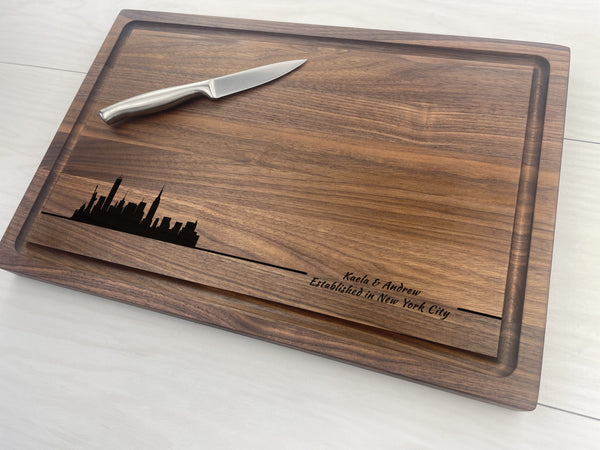 Engrave Your City Skyline - Personalized Butcher Block - 051