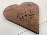Adorable Elephants - Personalized Heart Board - 055 1