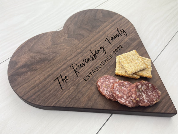 Family Name Gift - Personalized Heart Board - 071