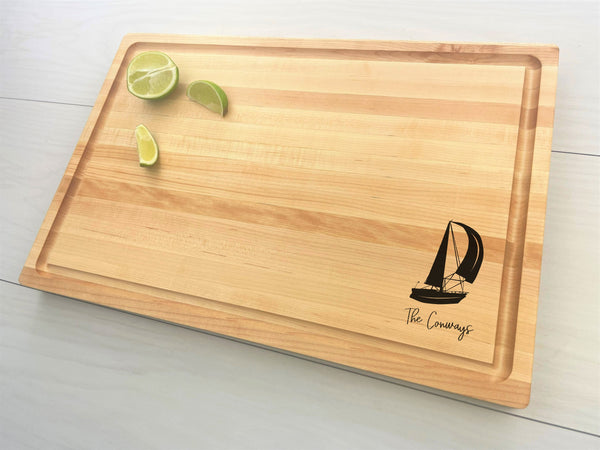 Sail Boat - Personalized Butcher Block - 085