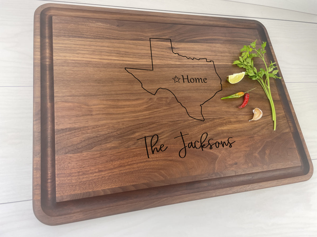 Pick your State/Province Outline - Personalized Butcher Block - 090