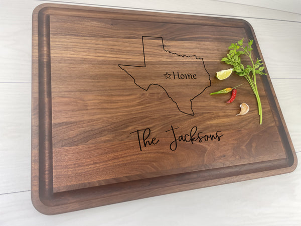 Pick your State/Province Outline - Personalized Butcher Block - 090