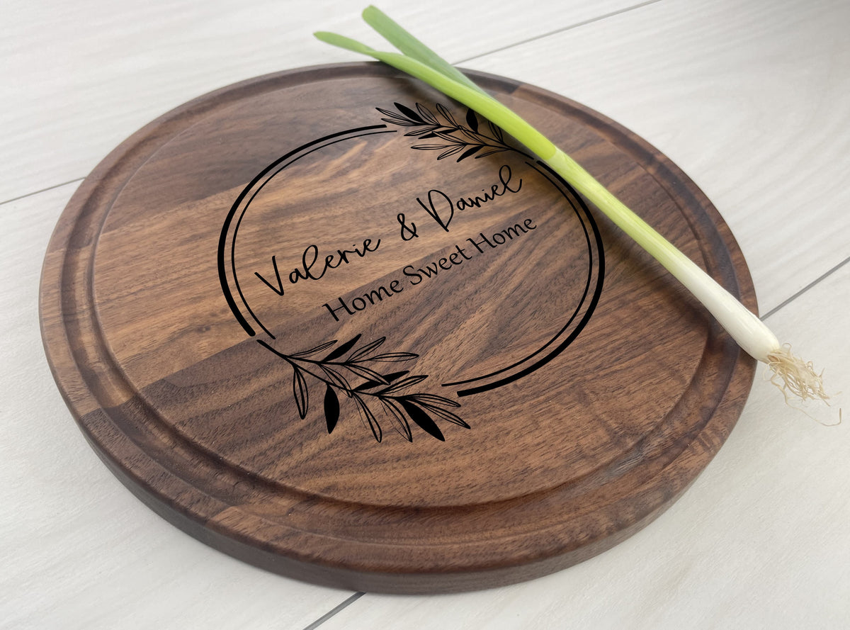 Floral Leaf - Personalized Circular Board - 112
