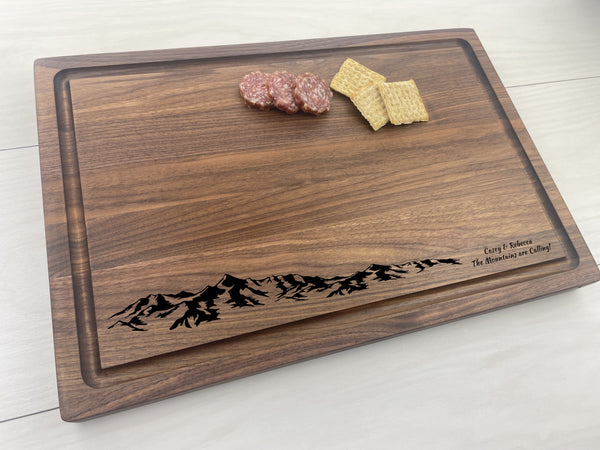 The Mountains are Calling - Personalized Butcher Block - 121