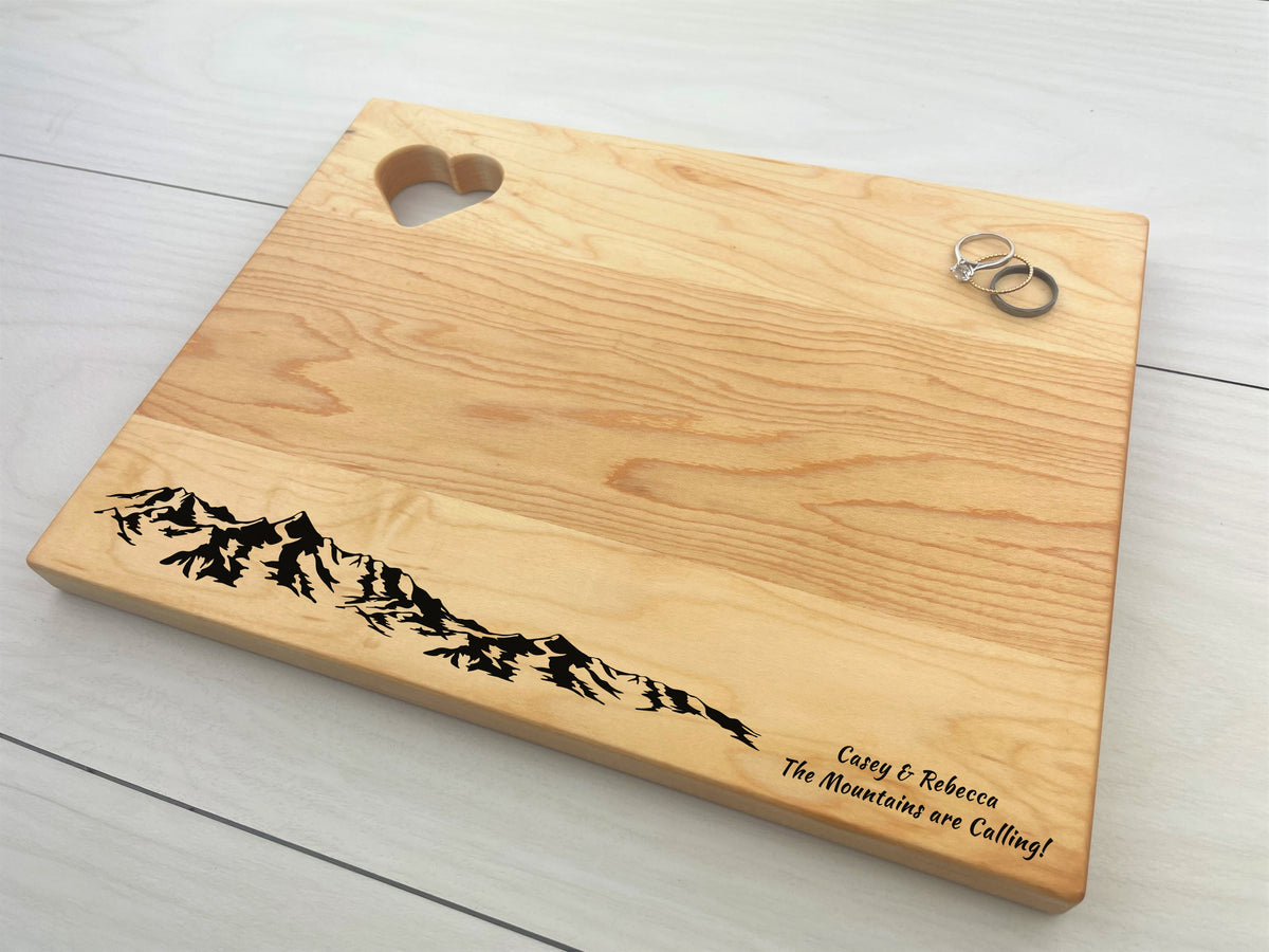 The Mountains are Calling - Personalized Heart Board - 121