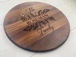 Decorative Leaves Family Name - Personalized Circular Board - 138 1