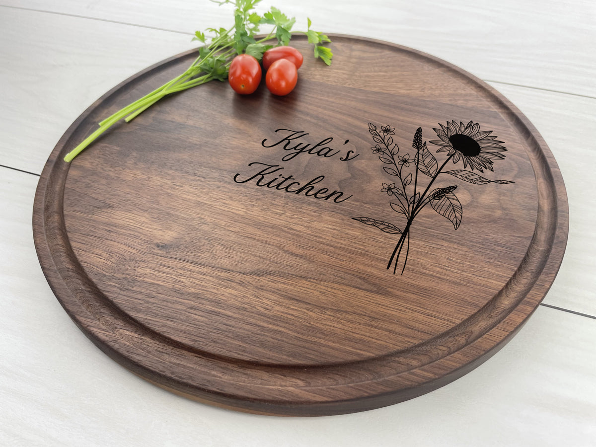 September Flower Arrangement - Personalized Circular Board - 156