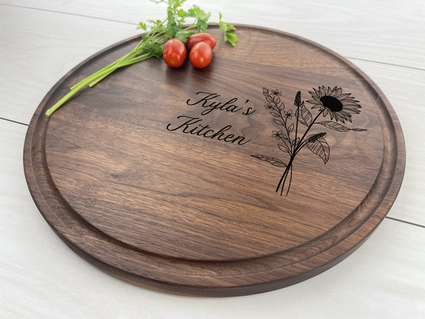 September Flower Arrangement - Personalized Circular Board - 156