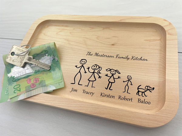 Stick Figure Family - Personalized Catch-All Trays - 161