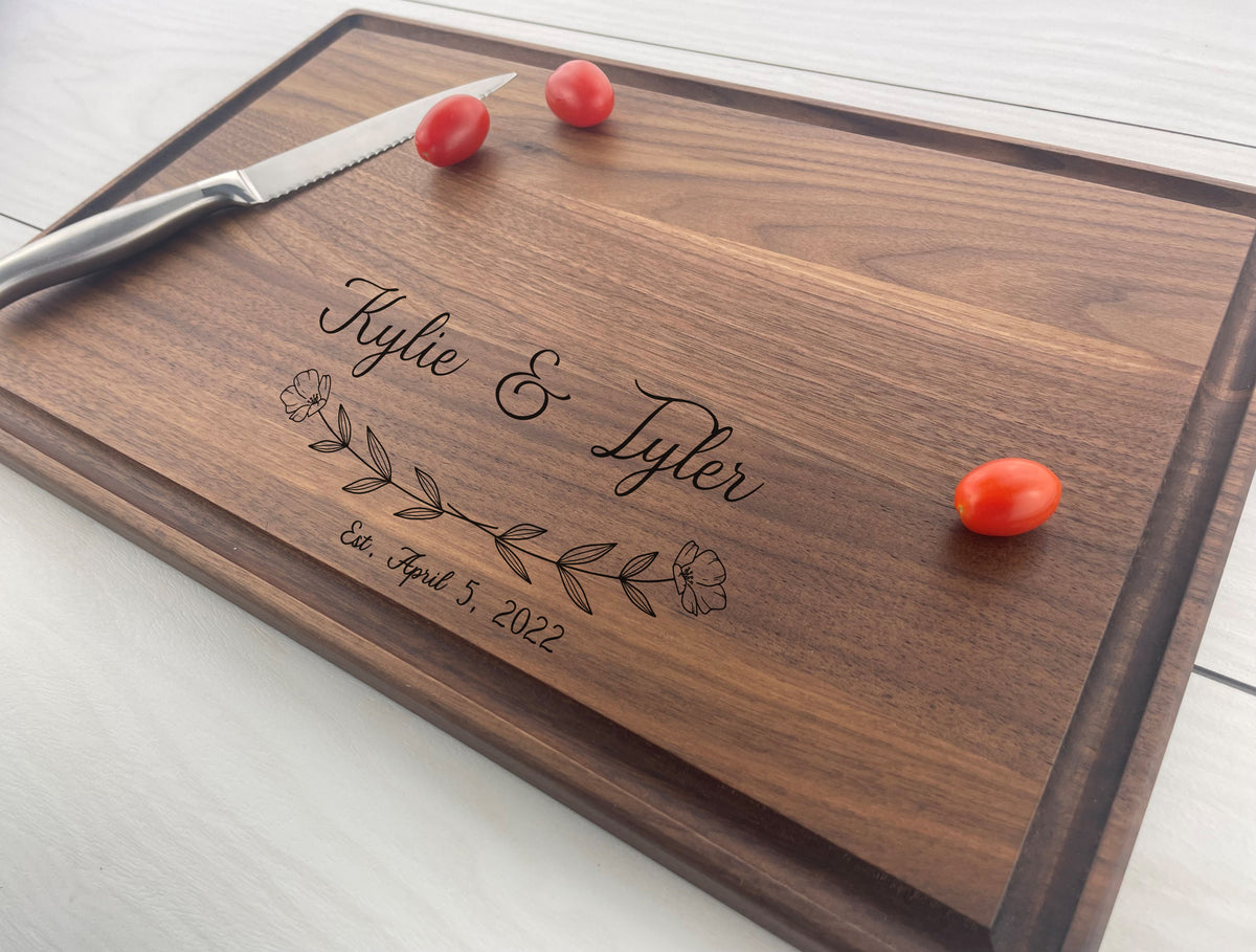 Floral Divider - Personalized Cutting Board - 176
