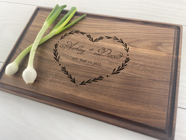 Floral Heart - Personalized Cutting Board - 190