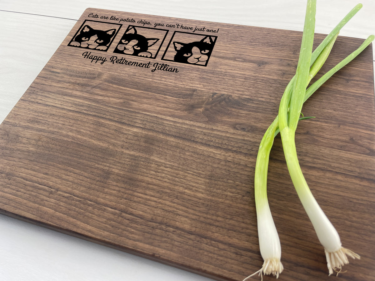 Cat Lady - Personalized Cutting Board - 213
