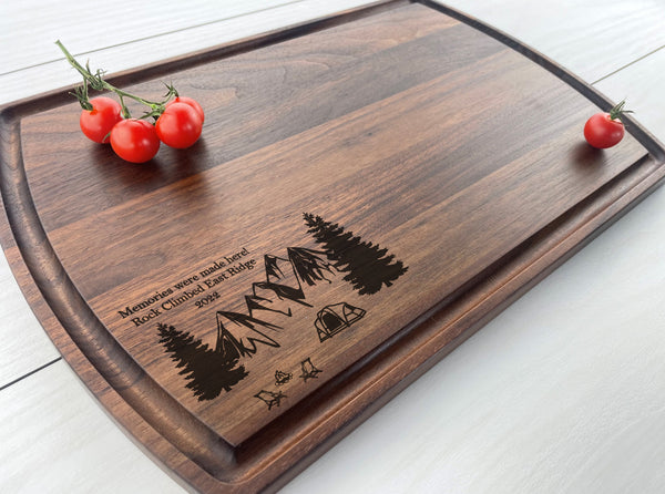 Mountain Camping - Personalized Cutting Board - 246