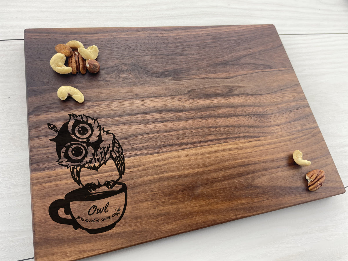 Cute Morning Coffee - Personalized Cutting Board - 282