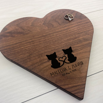 Personalized Heart Board - The Kitten Couple - 292